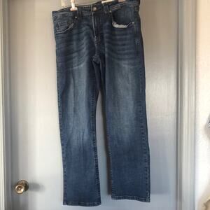 TK Axel Mens Jeans 34 x 32 Slim Bootcut Denim Dark Blue 5 Pockets